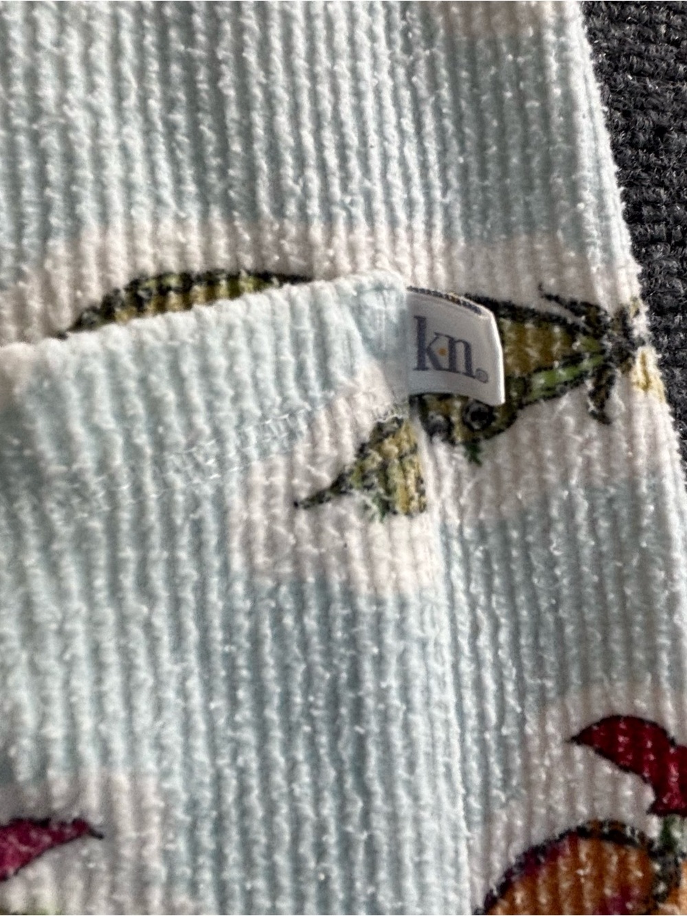 Karen Neuburger White Floral Textured Fabric Top with Red and Green Accents - Picture 4 of 7